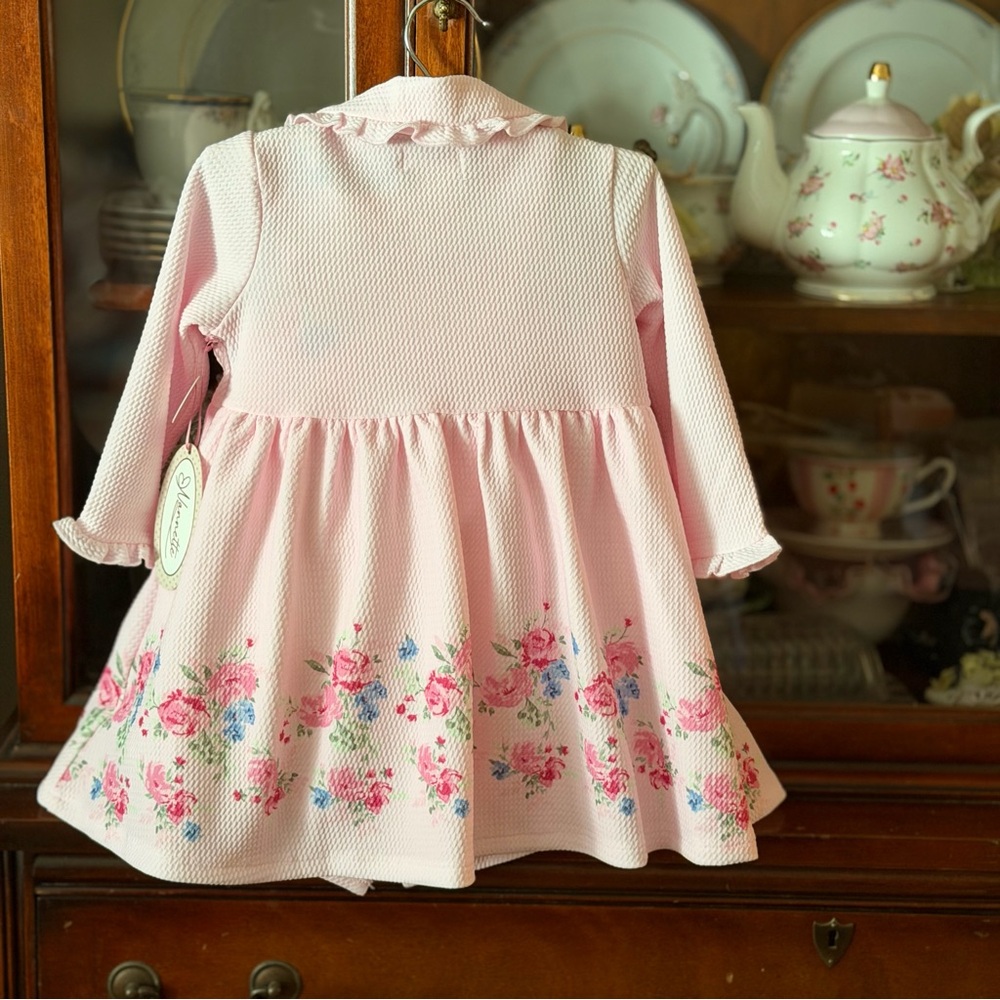 Pink Baby Girl Coat and Dress Outfit 12 months - Picture 4 of 14